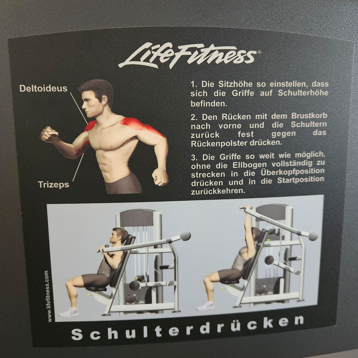 Life Fitness Schulterpresse, Shoulder Press, Overhead Press, Signature Series, Rahmenfarbe Silber, gebraucht - überholter Zustand