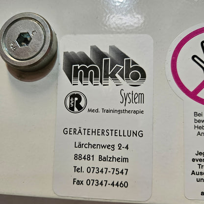 MKB Keller Funktionsstemme, Beinpresse verstellbar sitzend - liegend, 200kg Gewichtsblock, Farbe Weiß, gebraucht - überholter Zustand