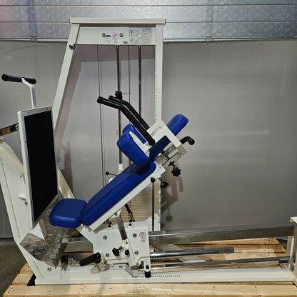 MKB Keller Funktionsstemme, Beinpresse verstellbar sitzend - liegend, 200kg Gewichtsblock, Farbe Weiß, gebraucht - überholter Zustand