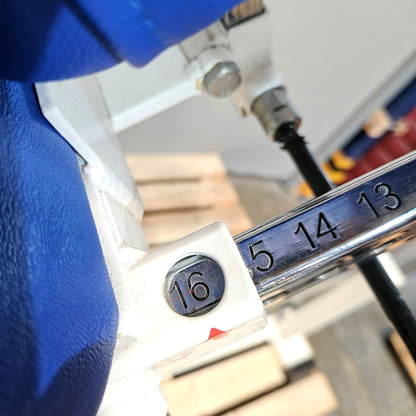 MKB Keller Funktionsstemme, Beinpresse verstellbar sitzend - liegend, 200kg Gewichtsblock, Farbe Weiß, gebraucht - überholter Zustand