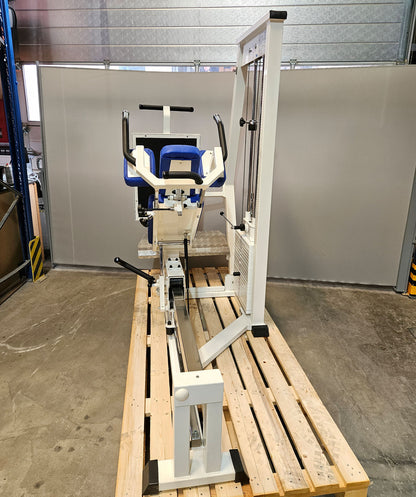 MKB Keller Funktionsstemme, Beinpresse verstellbar sitzend - liegend, 200kg Gewichtsblock, Farbe Weiß, gebraucht - überholter Zustand