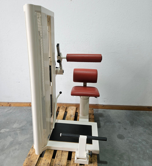 Dynamed Bauchmaschine und Rückenstrecker 2 in 1 Kombimaschine - Bauchmuskeltraining und Hyperextension, Abs and Lower Back, Stolzenberg, Rahmen Weiß, gebraucht - überholter Zustand