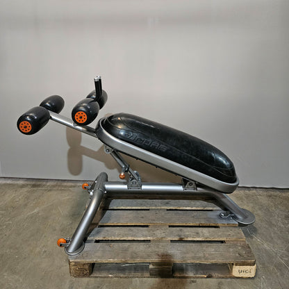 Vicore Pro core Adominal Bench Bauchbank, spezielle verstellbare Bauchmuskelbank mit gedämpften Gummi Polster, ähnlich Bosu Ball, Rahmen SIlber, gebraucht - geprüfter Zustand