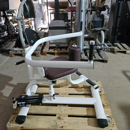 Gym80 Hydraulischer-Zirkel, Circular Serie, 7 Kraftgeräte, Farbe Weiß, Polster Braun, gebraucht - überholter Zustand