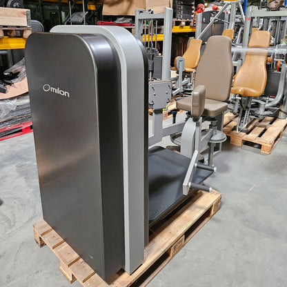Milon Milcanic Adductor Machine, Hip Adductor, frame color silver, trim anthracite, used - refurbished condition