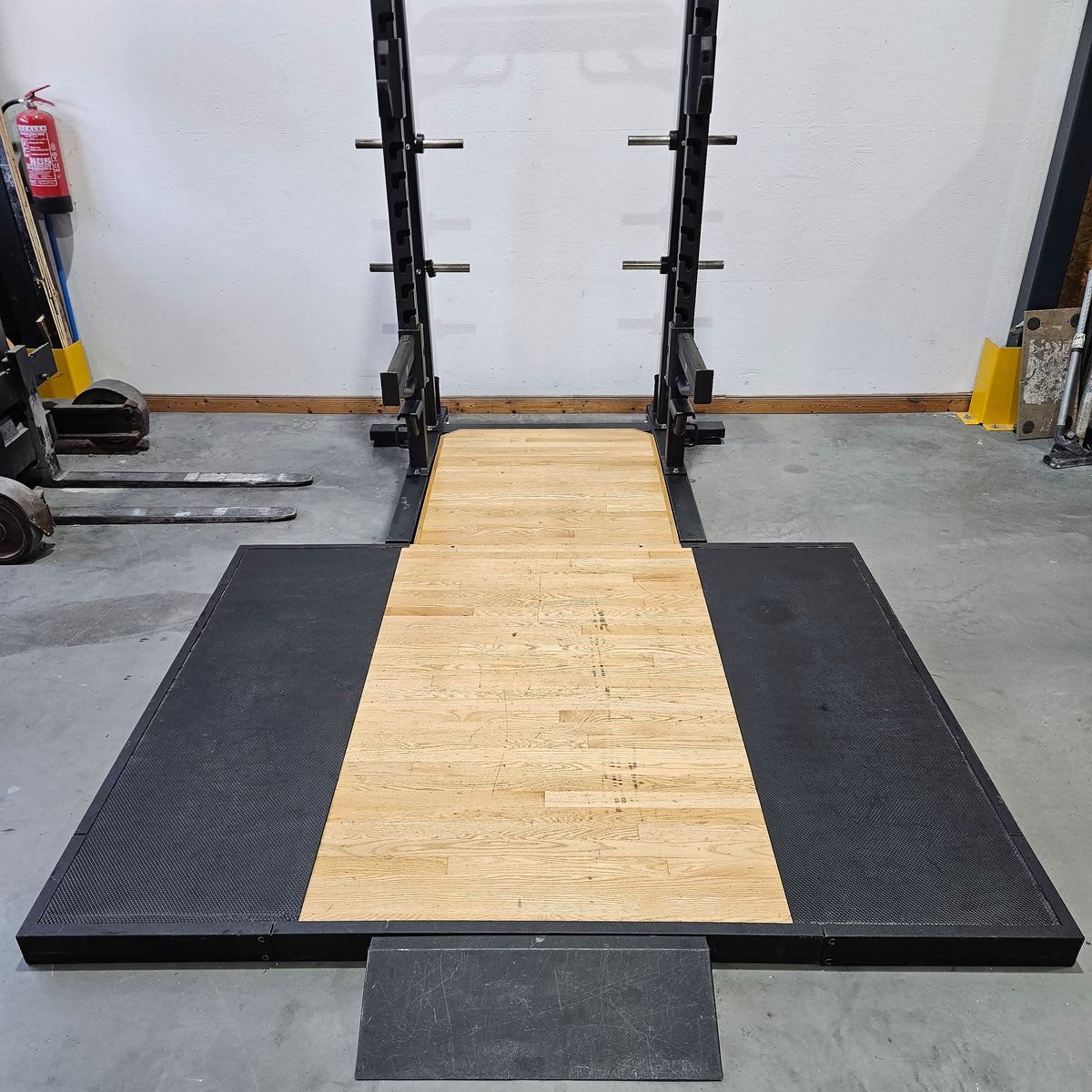 Precor Half Rack inkl. Bodenplattform, Abwurfplattform aus Gummi und Holz, Discovery Series, Ähnlich Full Power Rack, gebraucht - geprüfter Zustand mit optischen Gebrauchsspuren