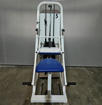 Proxomed Wadenmaschine sitzend durch Plantarflexion bzw Fuß Beugung, Farbe Weiß, gebraucht - geprüfter Zustand mit Gebrauchsspuren