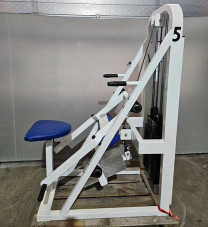 Proxomed Wadenmaschine sitzend durch Plantarflexion bzw Fuß Beugung, Farbe Weiß, gebraucht - geprüfter Zustand mit Gebrauchsspuren