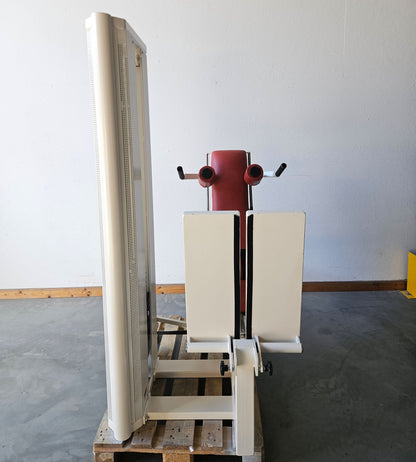 Dynamed Funktionsstemme Kombi Sitzend-Liegend, 150kg Gewichtsblock, mit Kippkreisel, Beinpresse verstellbar, Stolzenberg, Rahmen Weiß, gebraucht - überholter Zustand
