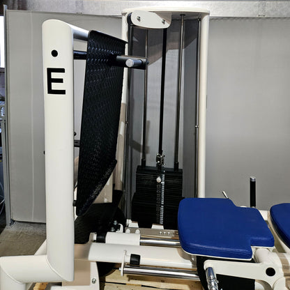 Gym80 Med80 3283 Seated - Supine Leg Press, 180kg weight stack, adjustable leg press, color white, used - refurbished condition
