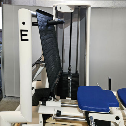 Gym80 Med80 3283 Seated - Supine Leg Press, 180kg weight stack, adjustable leg press, color white, used - refurbished condition