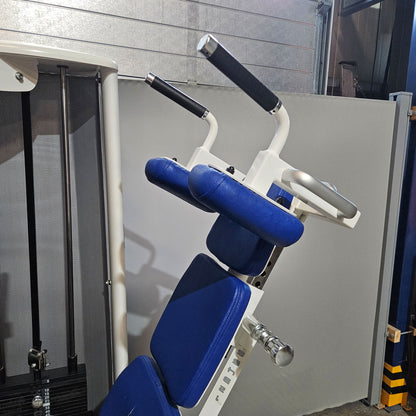 Gym80 Med80 3283 Seated - Supine Leg Press, 180kg weight stack, adjustable leg press, color white, used - refurbished condition