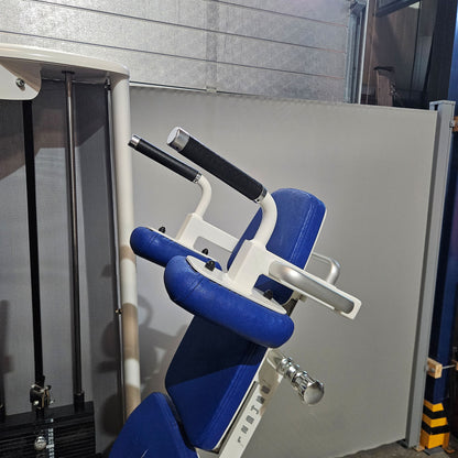 Gym80 Med80 3283 Seated - Supine Leg Press, 180kg weight stack, adjustable leg press, color white, used - refurbished condition