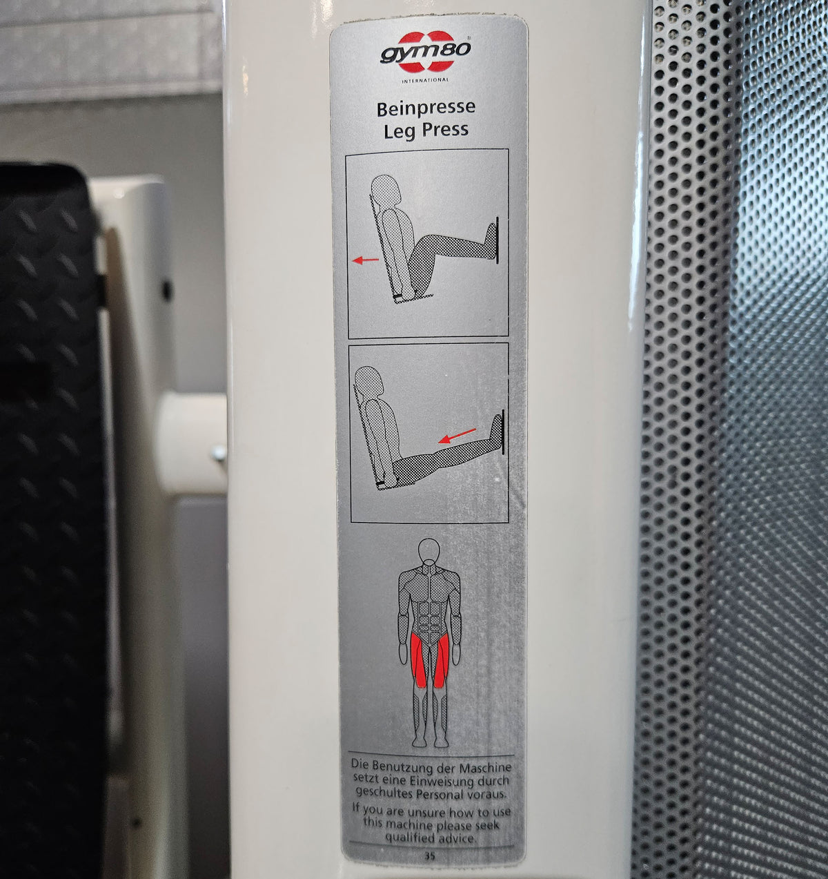 Gym80 Med80 3283 Seated - Supine Leg Press, 180kg weight stack, adjustable leg press, color white, used - refurbished condition