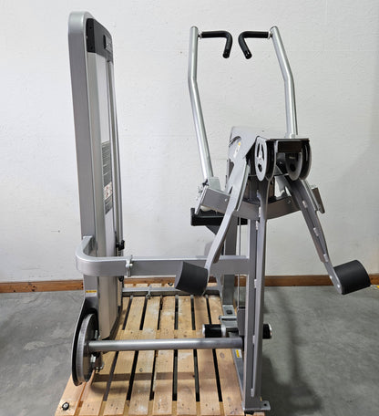 Cybex Eagle Lat Pulldown, bilateral lat pulldown, large 131kg weight stack, silver frame, used - refurbished condition