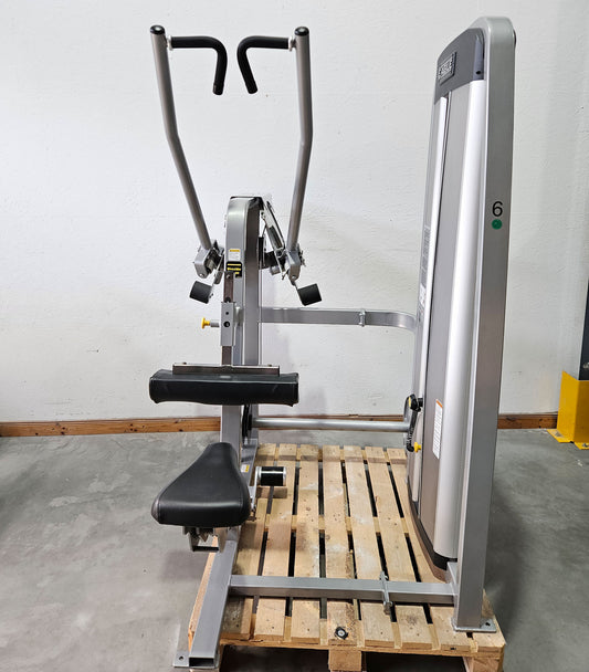 Cybex Eagle Lat Pulldown, bilateral lat pulldown, large 131kg weight stack, silver frame, used - refurbished condition