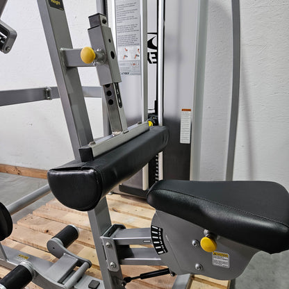 Cybex Eagle Lat Pulldown, bilateral lat pulldown, large 131kg weight stack, silver frame, used - refurbished condition