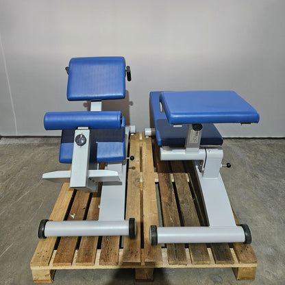 2er Set - Frei Genius Basic Lateral & Lumbaltrainer (Kombigerät) sowie Bauchbank (Abdominal Trainer), Farbe Silber, gebraucht - überholter Zustand