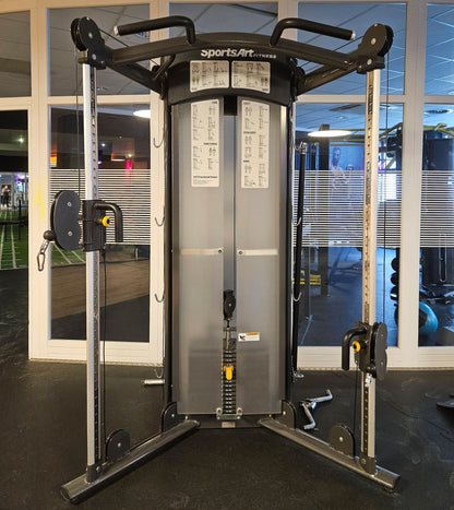 SportsArt komplette Fitnessstudio Ausstattung - 75 Fitnessgeräte im Set - Kraftgeräte, Cardiogeräte, Bänke, Racks etc - Rahmen Anthrazit, gebraucht - überholter Zustand
