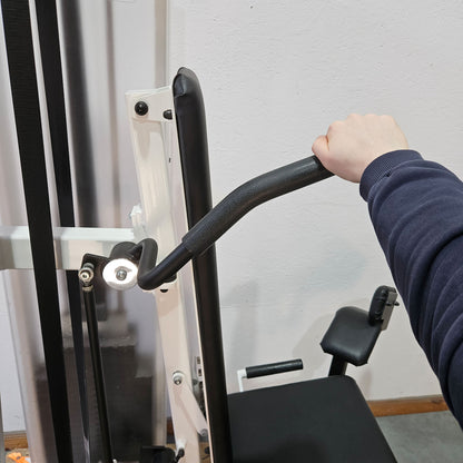 Gym80 Adduktorenmaschine, Hip Adductor, sitzend, Oldschool Bodybuilding Kraftgerät - Edition Line mit Verkleidung, Rahmen Weiß, gebraucht - geprüfter Zustand