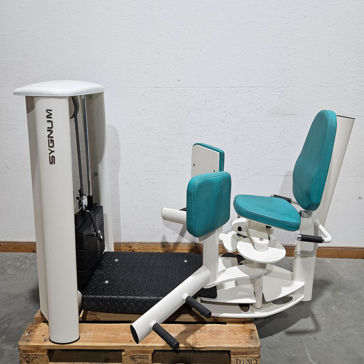 Gym80 Sygnum 2er Set = Abduktoren und Adduktorenmaschine, Hip Abduction und Hip Adduction Set, Rahmenfarbe Weiß, gebraucht - überholter Zustand