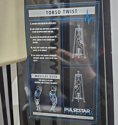 Pulse bzw Pulsestar Rotationsmaschine, Rotary Torso Twister, Rumpfdrehung Rotator, Rahmenfarbe Weiß, gebraucht - geprüfter Zustand mit optischen Gebrauchsspuren