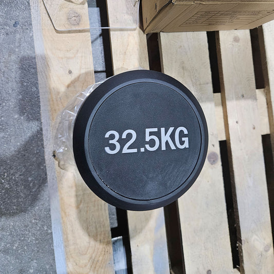 4 Paare Kurzhanteln aus Gummi, 32,5kg, 35kg, 37,5kg und 40kg - Gummierte Kompakthanteln, Farbe Schwarz, Zustand NEU