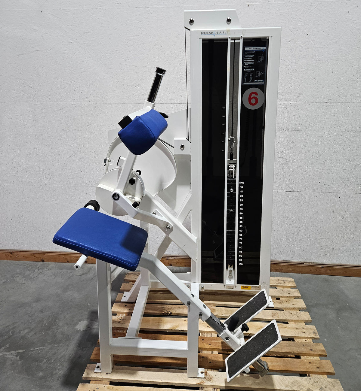 Pulse bzw Pulsestar Rückenstreckermaschine, Back Extension, Lower Back, Hyperextension, Rahmenfarbe Weiß, gebraucht - geprüfter Zustand mit optischen Gebrauchsspuren