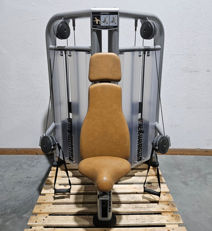 Life Fitness Shoulder Press, Schulterpresse Dual Bilateral, Overheadpresse mit drehbaren Griffen, Signature Series, Rahmenfarbe Silber, gebraucht - überholter Zustand