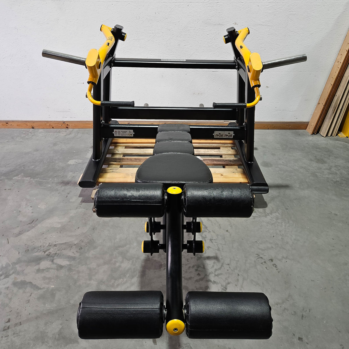 Master Sport Plate loaded Set, 14 Kraftgeräte, Farbe Schwarz/Anthrazit und Gelb, gebraucht - geprüfter Zustand