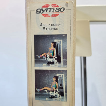 Gym80 - 2-piece set = Abductor and Adductor Machine, Oldschool Edition or Classic Line, Hip Abduction and Hip Adduction Set, Frame color White, used with signs of wear