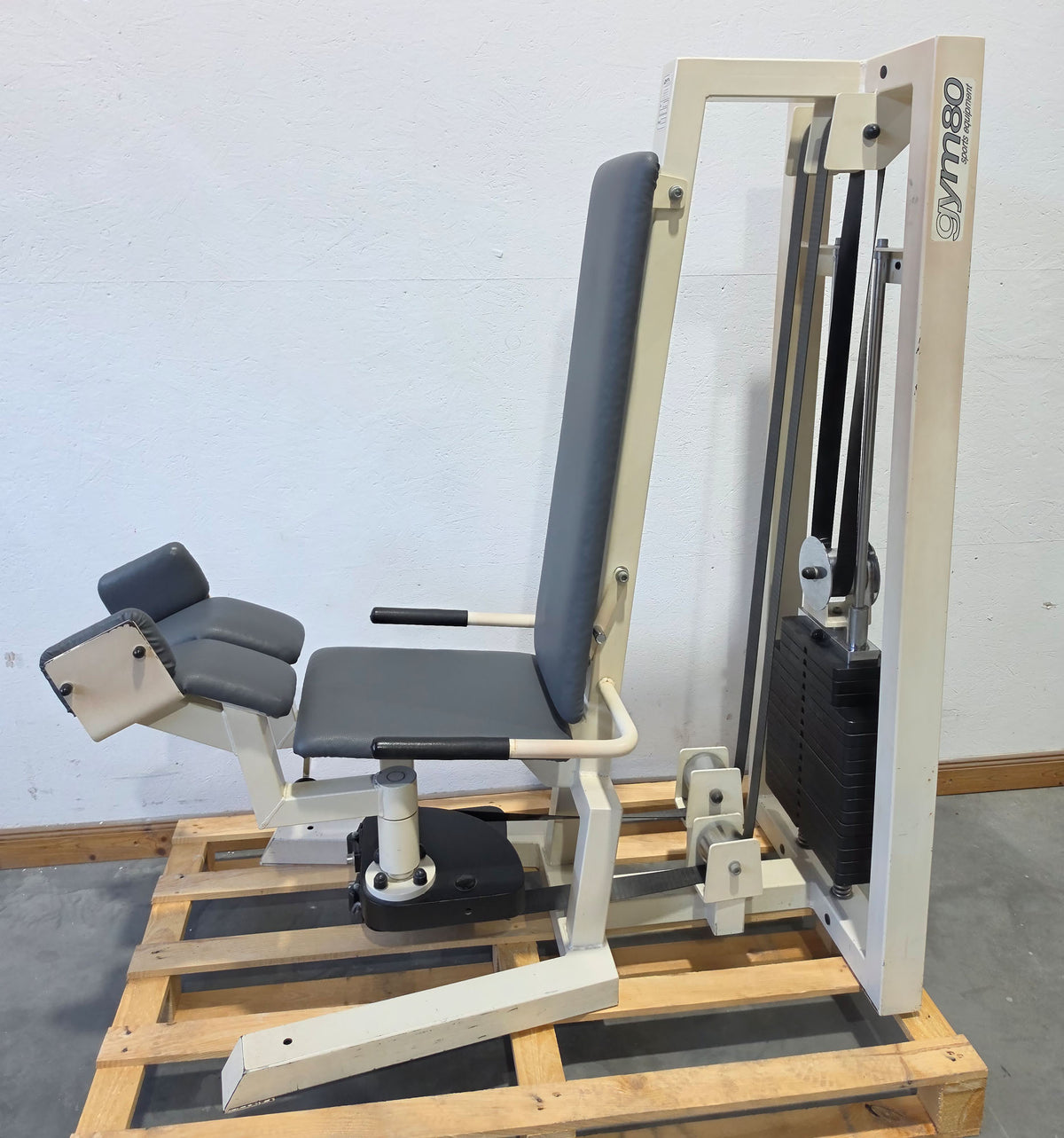 Gym80 - 2-piece set = Abductor and Adductor Machine, Oldschool Edition or Classic Line, Hip Abduction and Hip Adduction Set, Frame color White, used with signs of wear