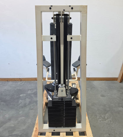 Gym80 - 2-piece set = Abductor and Adductor Machine, Oldschool Edition or Classic Line, Hip Abduction and Hip Adduction Set, Frame color White, used with signs of wear