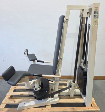 Gym80 - 2-piece set = Abductor and Adductor Machine, Oldschool Edition or Classic Line, Hip Abduction and Hip Adduction Set, Frame color White, used with signs of wear