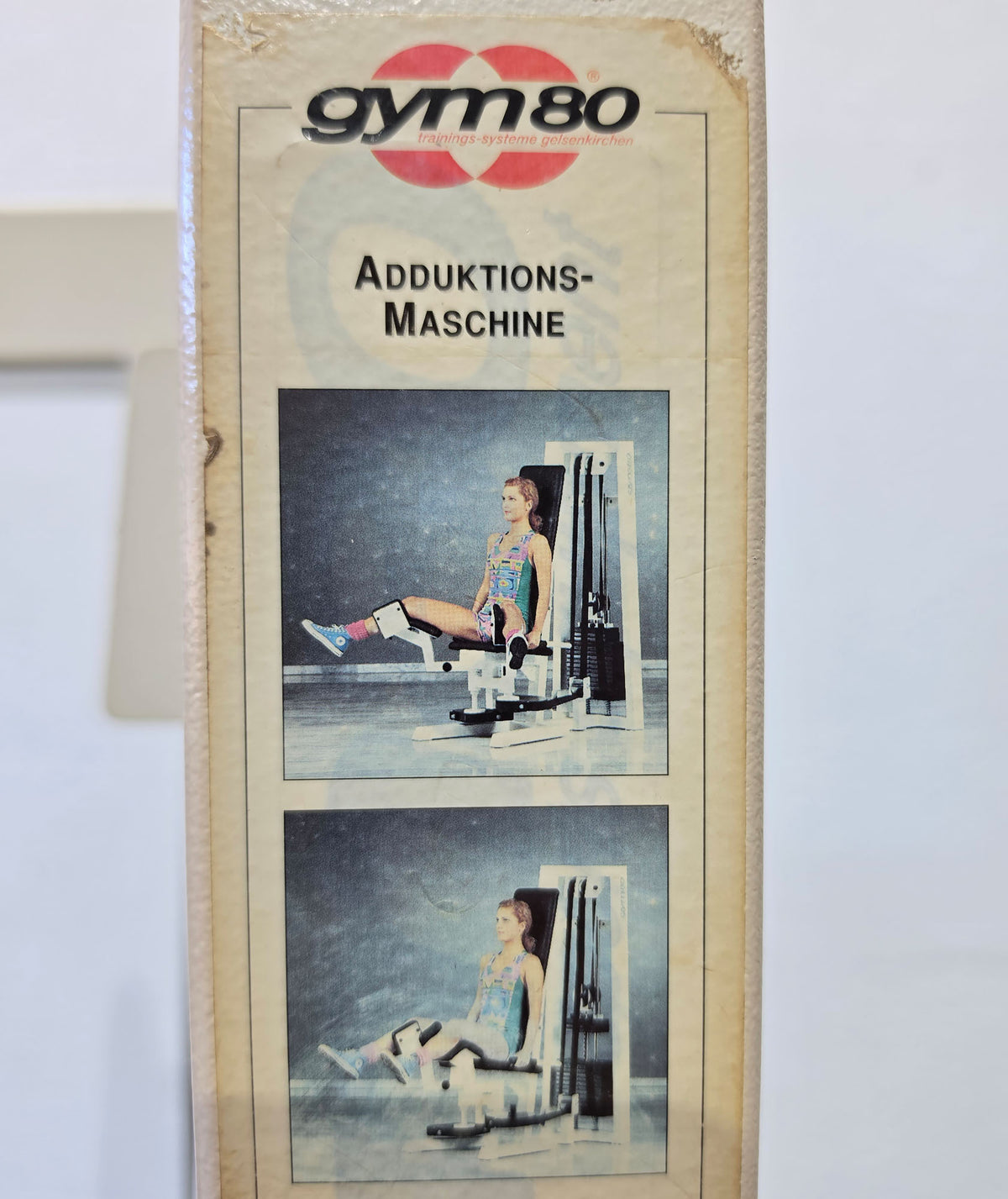 Gym80 - 2-piece set = Abductor and Adductor Machine, Oldschool Edition or Classic Line, Hip Abduction and Hip Adduction Set, Frame color White, used with signs of wear