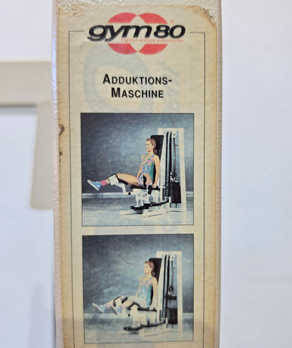 Gym80 - 2-piece set = Abductor and Adductor Machine, Oldschool Edition or Classic Line, Hip Abduction and Hip Adduction Set, Frame color White, used with signs of wear
