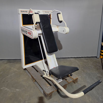 David 400 Pullover, Large Version with 190kg weight stack! 400 LBS Version, RARE, Pullover Machine, Oldschool Bodybuilding, Frame color white, used - with signs of use