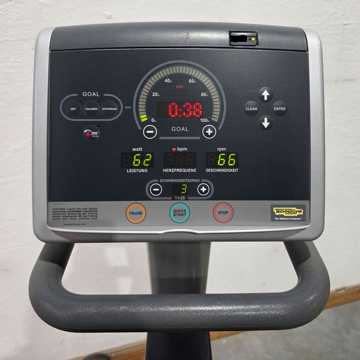 TechnoGym Recumbent Excite Line Recline 500, LED Display, adjustable pedal arms, without hand pulse, upholstery dark blue, used - refurbished condition
