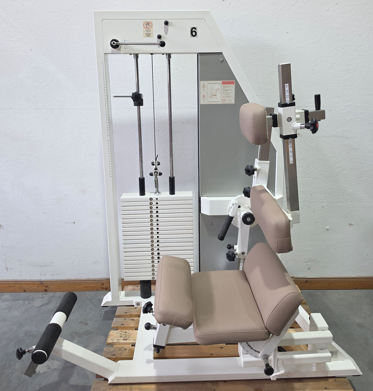 Kaphingst Back Extension RA14, Hyperextension Strength Machine, very variably adjustable, Lower Back Machine, Color White, used - tested condition with signs of wear