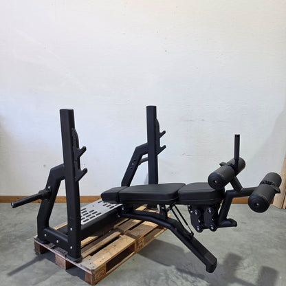 MarboSport MP-L208 Negative Decline Bench, Weight Bench with Racks for Decline Bench Press, 4-way adjustable, Color Black, used - refurbished condition