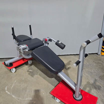 Matrix Aura G3-PL50 Abdominal Bench Jackknife, Abdominal Muscle Machine Plate Loaded, Ab Crunch Bench, Color Silver, Used