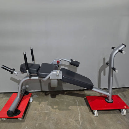 Matrix Aura G3-PL50 Abdominal Bench Jackknife, Abdominal Muscle Machine Plate Loaded, Ab Crunch Bench, Color Silver, Used