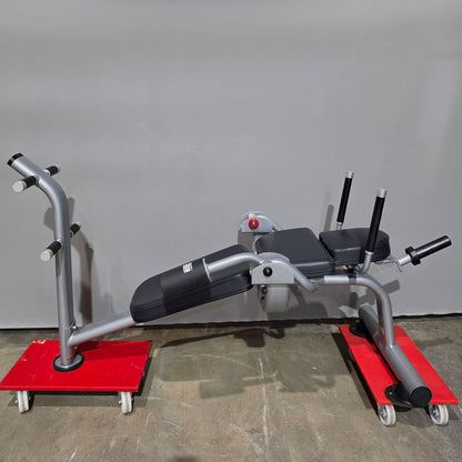 Matrix Aura G3-PL50 Abdominal Bench Jackknife, Abdominal Muscle Machine Plate Loaded, Ab Crunch Bench, Color Silver, Used