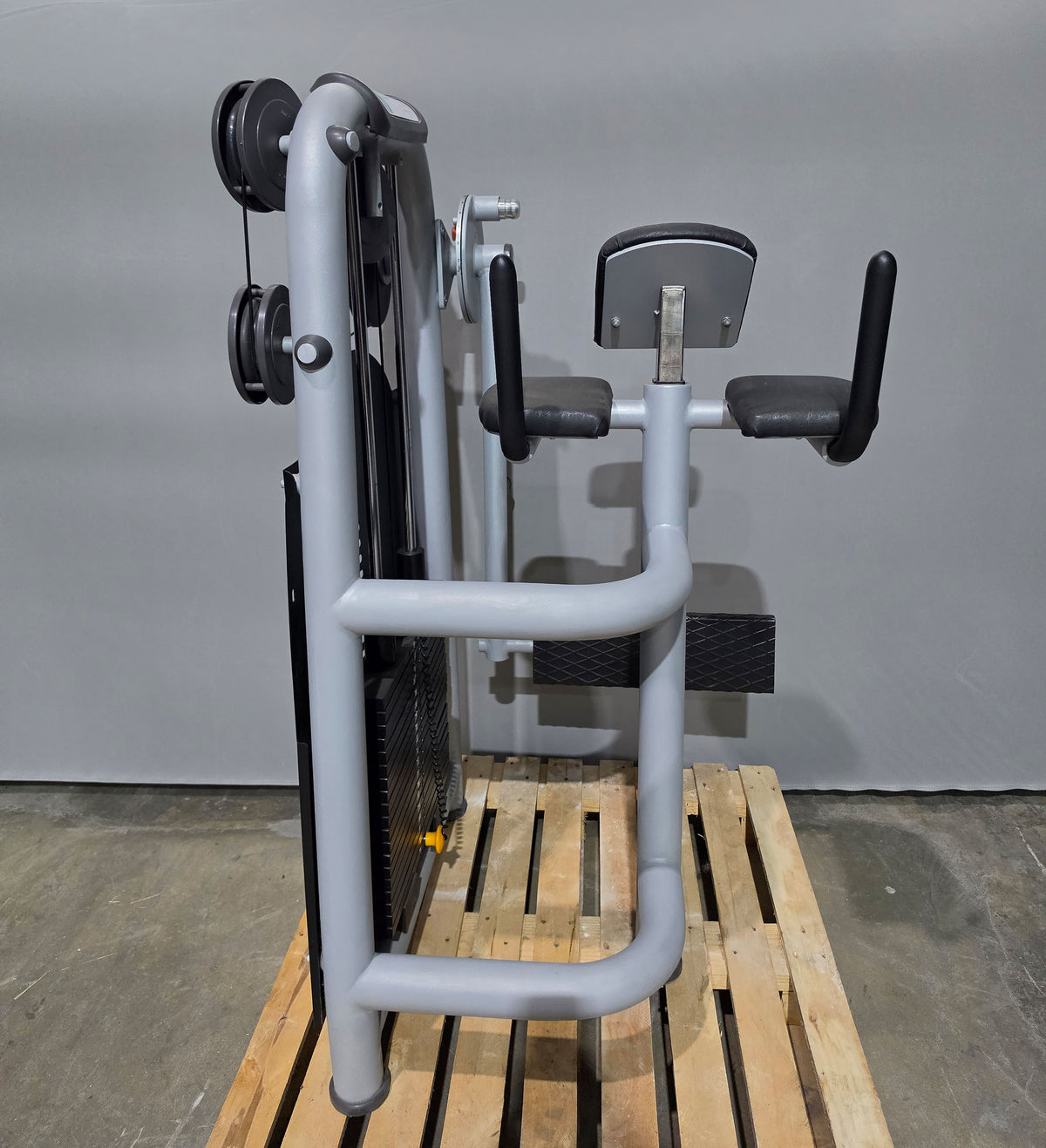 Jimsa Glute Machine, Glutes Kick Radial, Standing Glute Machine, Color Silver-Grey, Used - inspected condition with signs of wear