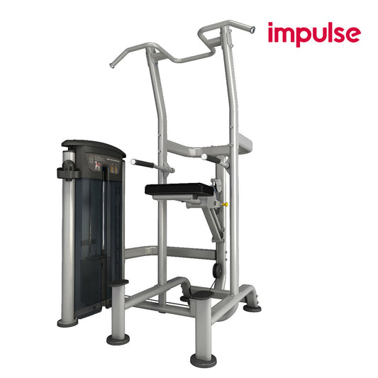 Impulse Fitness Dip Klimmzugmaschine mit Gewichtsunterstützung, IT9520, Chin/Dip Combo, 90kg Gewichtsblock