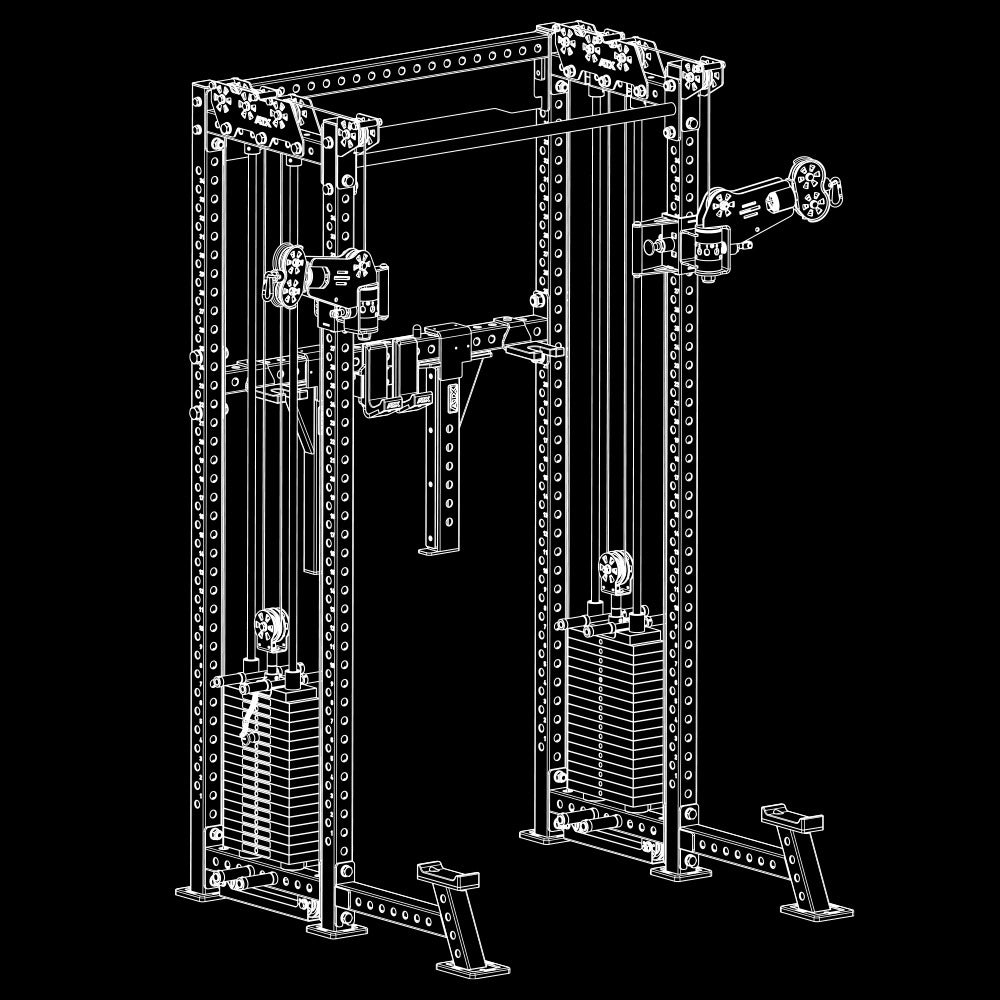 ATX Cable Half Rack with 2 x 90 kg Stack Weights