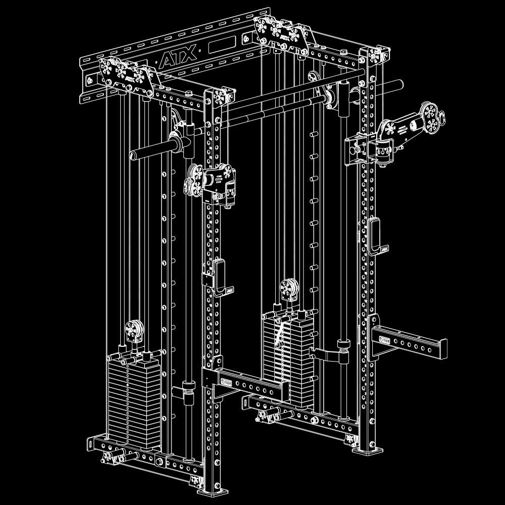 ATX Rack-Zugstation mit Multipresse zur Wandbefestigung