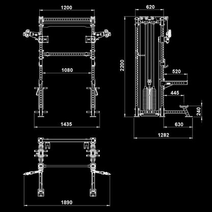 ATX Cable Half Rack with 2 x 90 kg Stack Weights