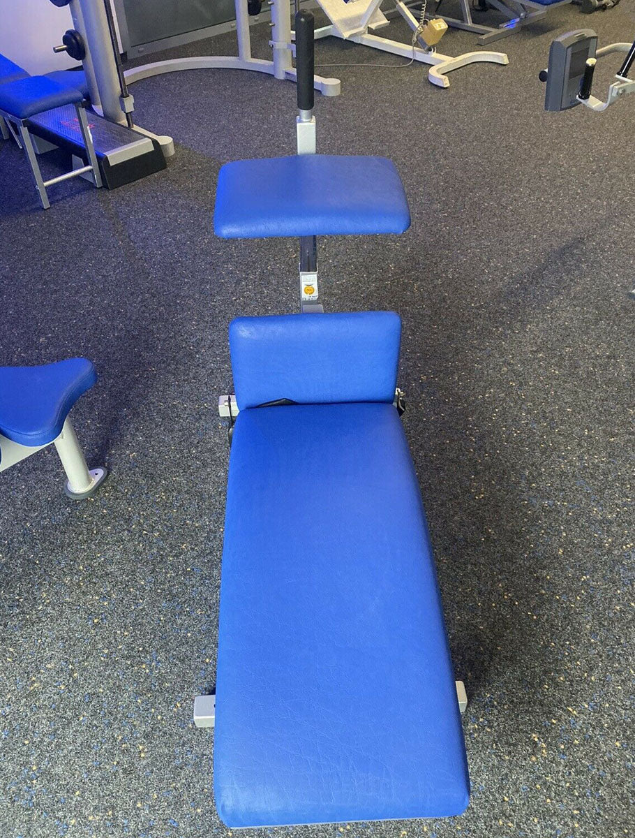 Ergo-Fit Abdominal Bench, Decline/Abdominal Crunch, Blue Upholstery, Used - Refurbished Condition