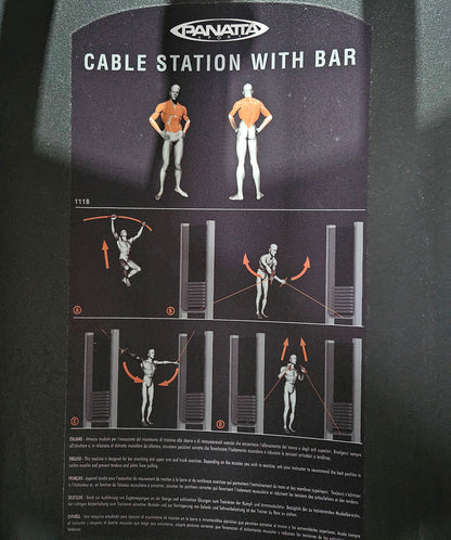 Panatta 5 Station Tower with Cable Crossover - Jungle Machine + Cable Station with Connection Bar - 5 Stack Multi Function Tower, frame color silver, used - tested condition